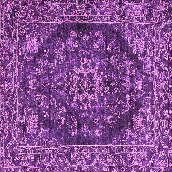 Square Machine Washable Persian Purple Traditional Area Rugs, wshtr4308pur