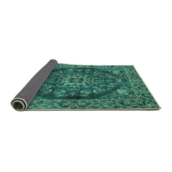 Sideview of Persian Turquoise Traditional Rug, tr4308turq
