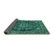 Sideview of Persian Turquoise Traditional Rug, tr4308turq