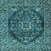 Square Machine Washable Persian Light Blue Traditional Rug, wshtr4308lblu