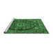 Sideview of Machine Washable Persian Emerald Green Traditional Area Rugs, wshtr4308emgrn