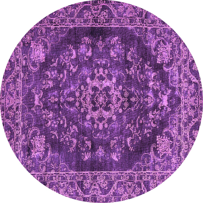 Round Persian Purple Traditional Rug, tr4308pur