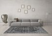 Machine Washable Persian Gray Traditional Rug in a Living Room,, wshtr4308gry