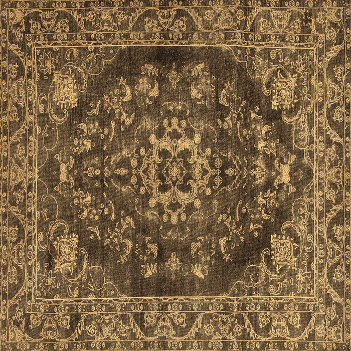 Square Persian Brown Traditional Rug, tr4308brn