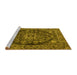 Sideview of Machine Washable Persian Yellow Traditional Rug, wshtr4308yw