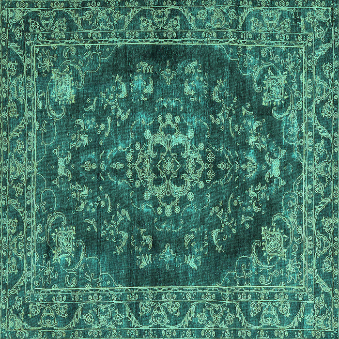 Square Persian Turquoise Traditional Rug, tr4308turq