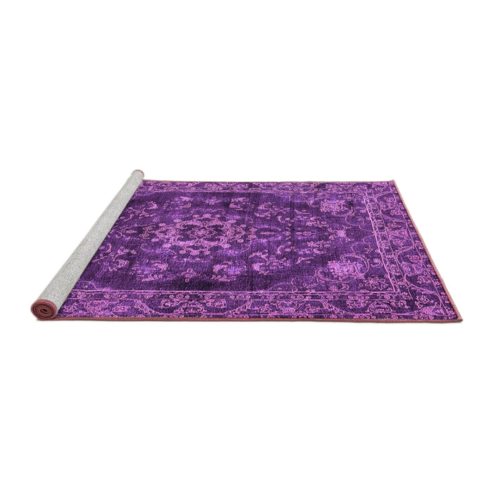 Sideview of Machine Washable Persian Purple Traditional Area Rugs, wshtr4308pur