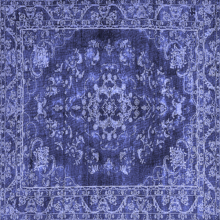 Square Persian Blue Traditional Rug, tr4308blu