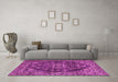 Machine Washable Persian Pink Traditional Rug in a Living Room, wshtr4308pnk