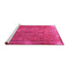 Sideview of Machine Washable Persian Pink Traditional Rug, wshtr4309pnk