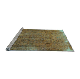 Sideview of Machine Washable Persian Light Blue Traditional Rug, wshtr4309lblu