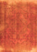 Serging Thickness of Machine Washable Persian Orange Traditional Area Rugs, wshtr4309org