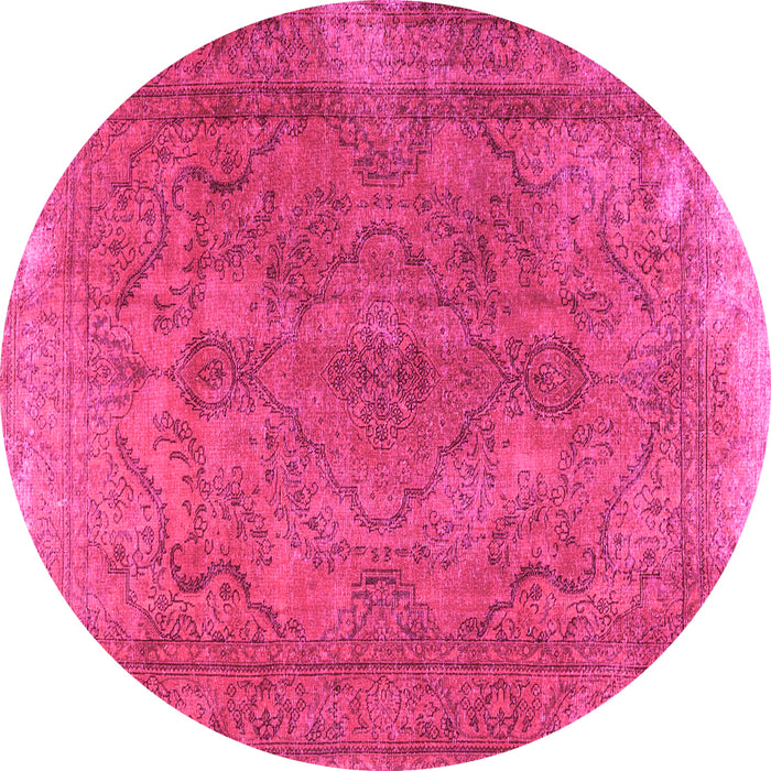 Round Persian Pink Traditional Rug, tr4309pnk