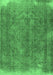 Machine Washable Persian Emerald Green Traditional Area Rugs, wshtr4309emgrn