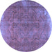 Round Persian Blue Traditional Rug, tr4309blu