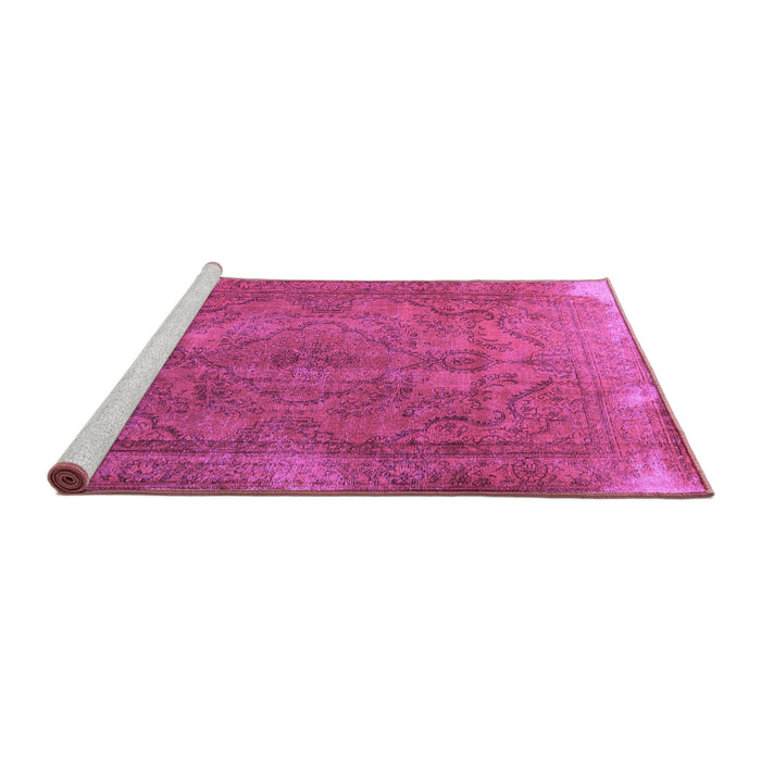 Sideview of Machine Washable Persian Purple Traditional Area Rugs, wshtr4309pur