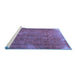 Sideview of Machine Washable Persian Blue Traditional Rug, wshtr4309blu