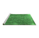 Sideview of Machine Washable Persian Emerald Green Traditional Area Rugs, wshtr4309emgrn