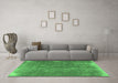 Machine Washable Persian Emerald Green Traditional Area Rugs in a Living Room,, wshtr4309emgrn