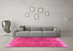 Machine Washable Persian Pink Traditional Rug in a Living Room, wshtr4309pnk