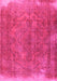 Machine Washable Persian Pink Traditional Rug, wshtr4309pnk