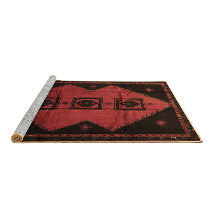 Sideview of Machine Washable Persian Brown Traditional Rug, wshtr430brn