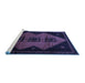 Sideview of Machine Washable Persian Blue Traditional Rug, wshtr430blu