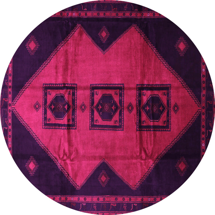 Round Machine Washable Persian Pink Traditional Rug, wshtr430pnk