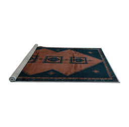 Sideview of Machine Washable Persian Light Blue Traditional Rug, wshtr430lblu