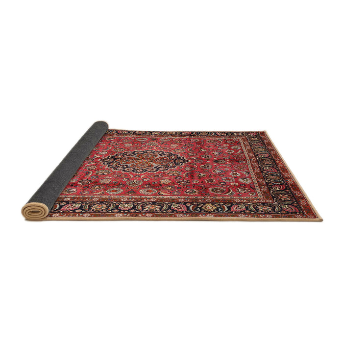 Sideview of Traditional Copper Red Pink Persian Rug, tr431