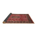 Sideview of Traditional Copper Red Pink Persian Rug, tr431