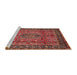 Sideview of Machine Washable Traditional Copper Red Pink Rug, wshtr431