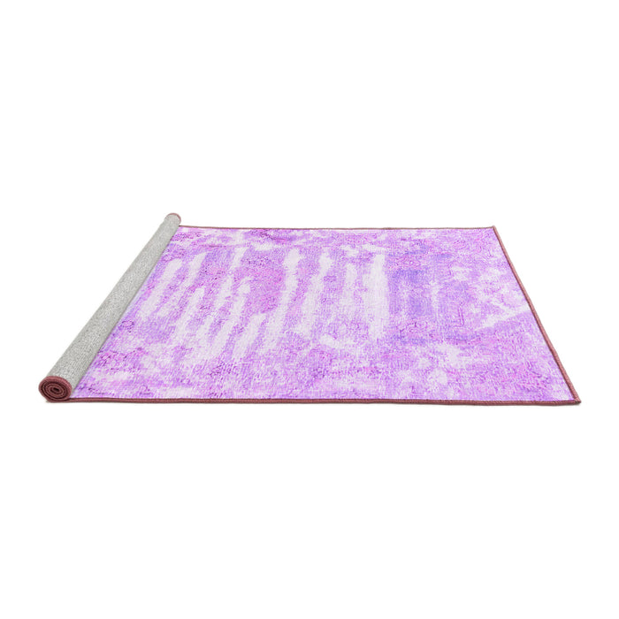 Sideview of Machine Washable Persian Purple Traditional Area Rugs, wshtr4310pur