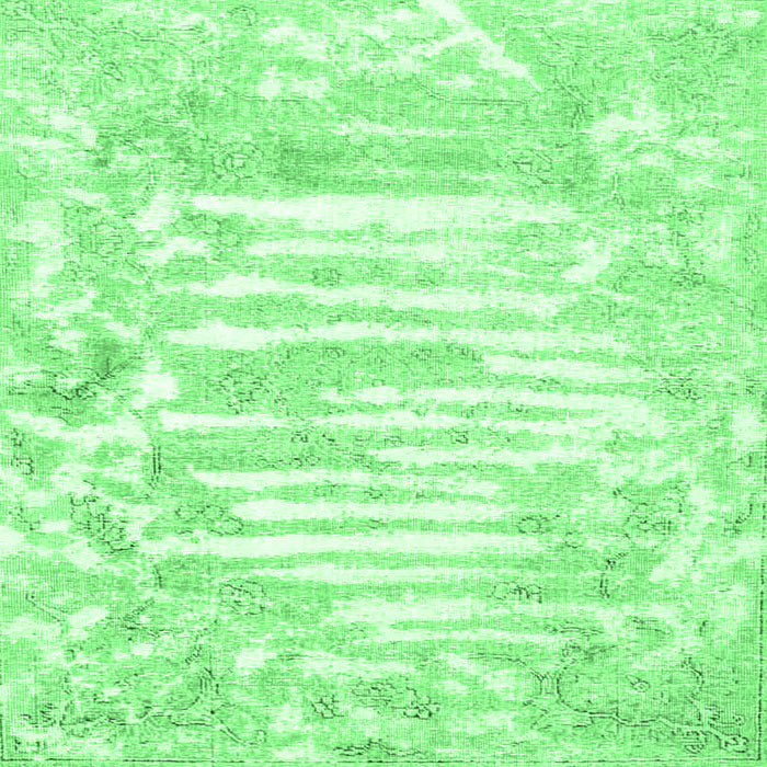 Square Machine Washable Persian Emerald Green Traditional Area Rugs, wshtr4310emgrn
