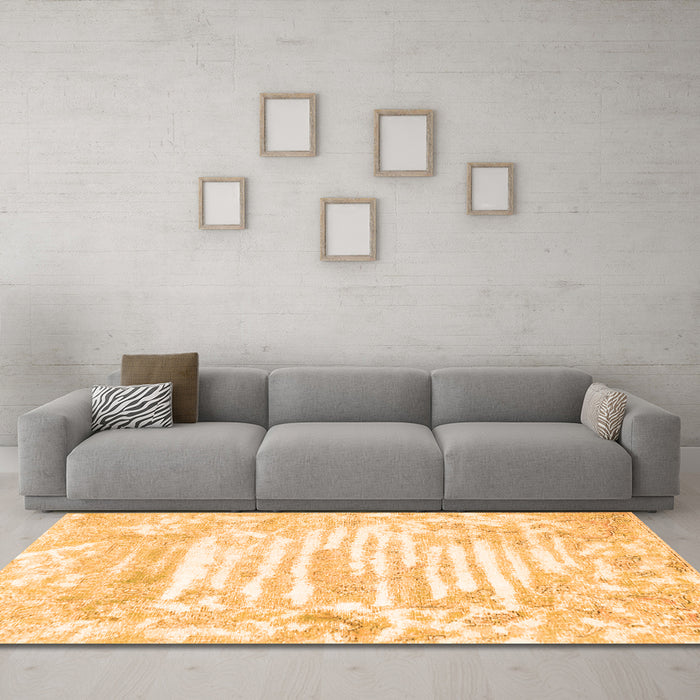 Machine Washable Persian Orange Traditional Area Rugs in a Living Room, wshtr4310org