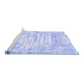 Sideview of Machine Washable Persian Blue Traditional Rug, wshtr4310blu