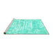 Sideview of Machine Washable Persian Turquoise Traditional Area Rugs, wshtr4310turq