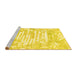 Sideview of Machine Washable Persian Yellow Traditional Rug, wshtr4310yw