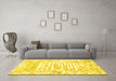 Machine Washable Persian Yellow Traditional Rug in a Living Room, wshtr4310yw