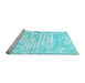 Sideview of Machine Washable Persian Light Blue Traditional Rug, wshtr4310lblu