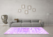 Machine Washable Persian Purple Bohemian Area Rugs in a Living Room, wshtr4311pur