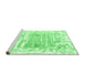 Sideview of Machine Washable Persian Emerald Green Bohemian Area Rugs, wshtr4311emgrn