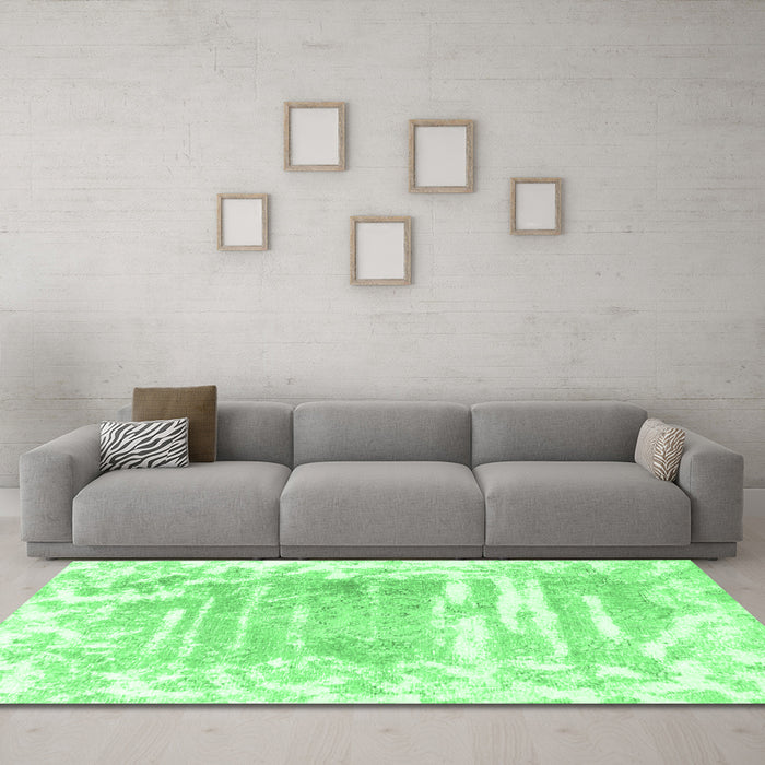Machine Washable Persian Emerald Green Bohemian Area Rugs in a Living Room,, wshtr4311emgrn