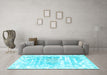 Machine Washable Persian Light Blue Bohemian Rug in a Living Room, wshtr4311lblu