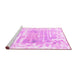 Sideview of Machine Washable Persian Pink Bohemian Rug, wshtr4311pnk