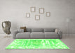 Machine Washable Persian Green Bohemian Area Rugs in a Living Room,, wshtr4311grn