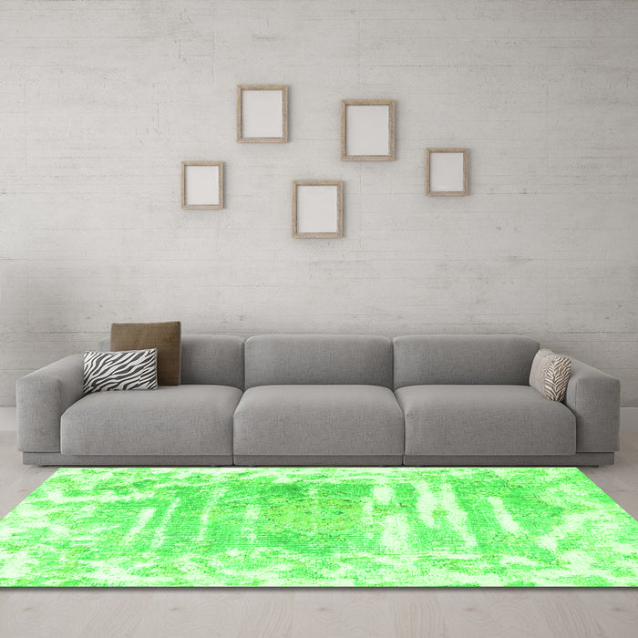 Machine Washable Persian Green Bohemian Area Rugs in a Living Room,, wshtr4311grn