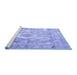 Sideview of Machine Washable Persian Blue Traditional Rug, wshtr4312blu