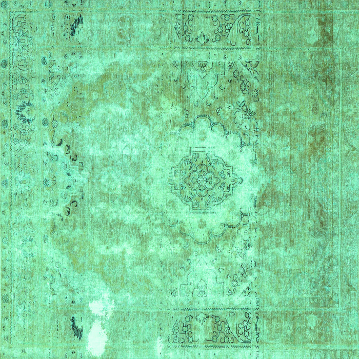 Square Persian Turquoise Traditional Rug, tr4312turq