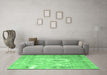 Machine Washable Persian Emerald Green Traditional Area Rugs in a Living Room,, wshtr4312emgrn